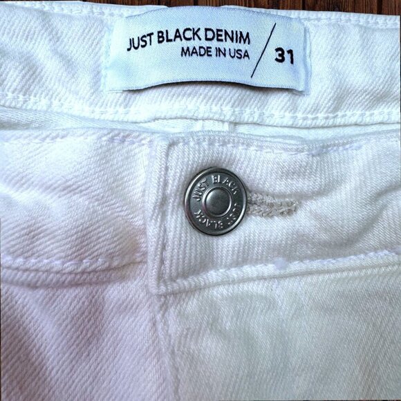 JUST BLACK DENIM White Stretch Jeans Stitch Fix Straight Leg Mid Rise 12 / 31 - Picture 3 of 6
